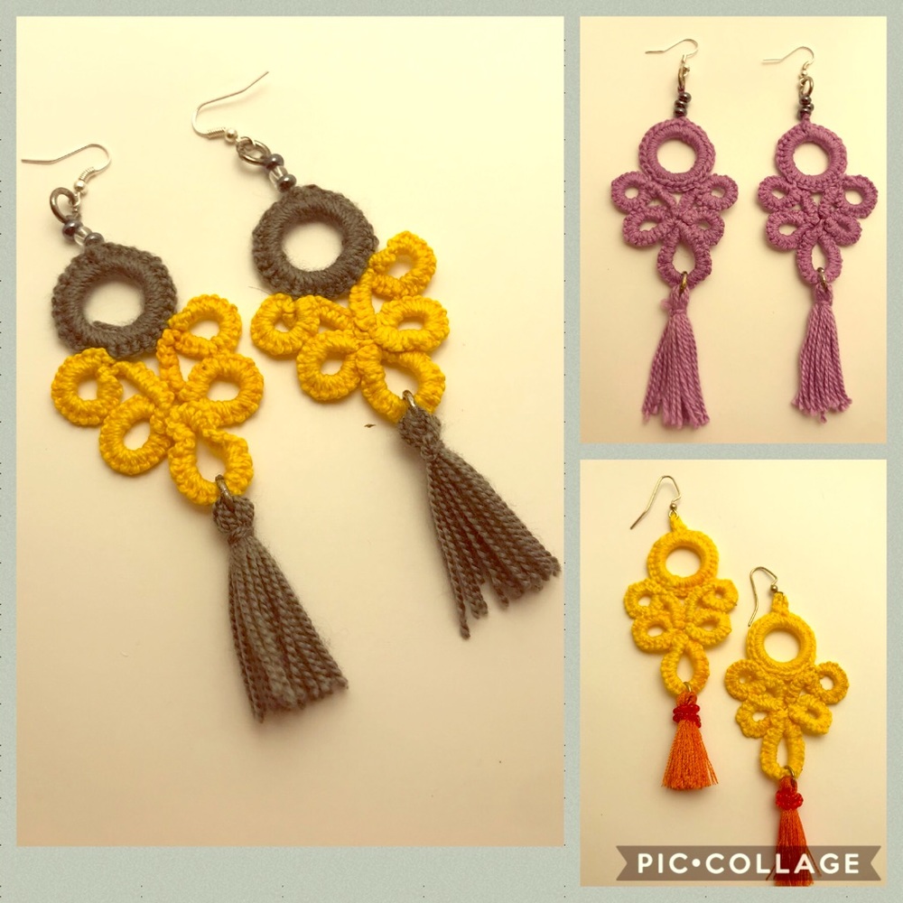 Boho Tassled and Tatted Earrings